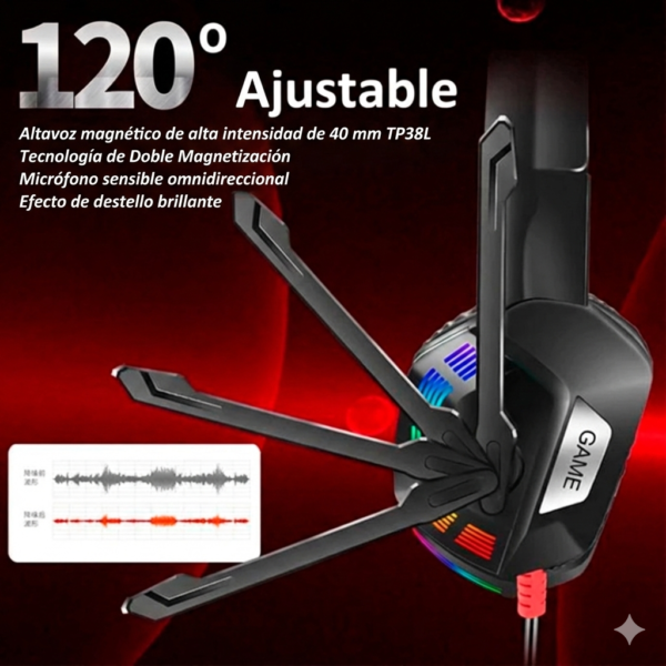 Auriculares Gamer Lidimi Spectrum RGB – Sonido Inmersivo & Micrófono Pro