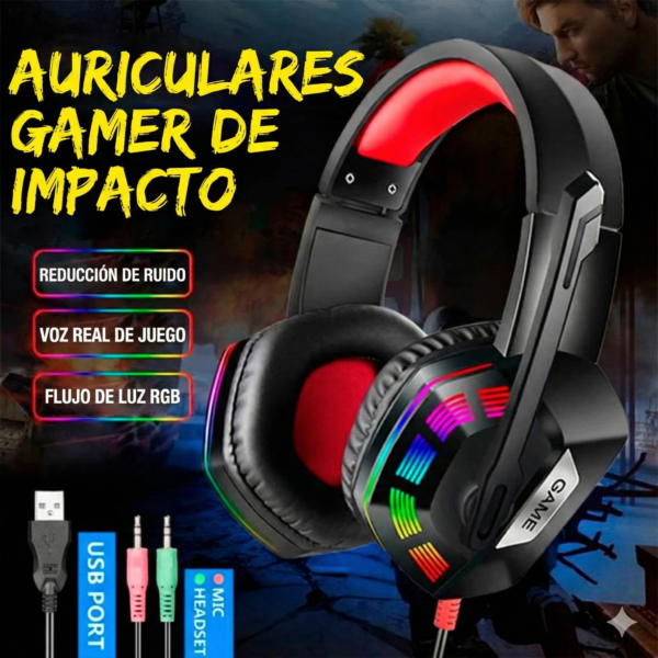 Auriculares Gamer Lidimi Spectrum RGB – Sonido Inmersivo & Micrófono Pro