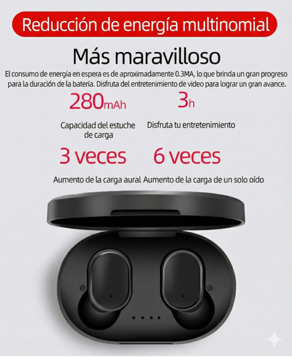 Auriculares Bluetooth A6S TWS - In-Ear
