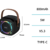 Parlante Bluetooth RGB BS2773 | 5W Sonido HD y Diseño Ultra Compacto