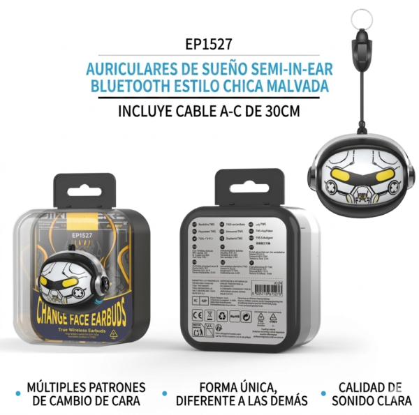 Auriculares Bluetooth TWS Change Face EP1527 - Diseño Rotativo Intercambiable