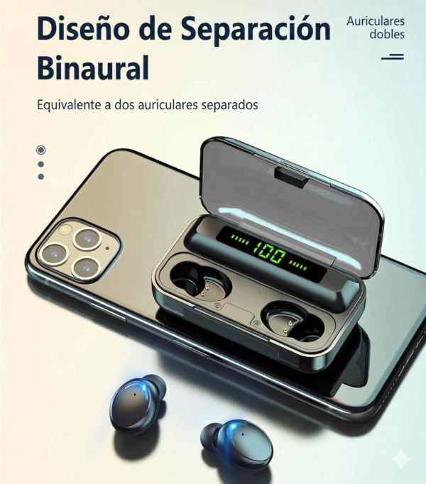 Auriculares Inalámbricos TWS F9-5C - Sonido HiFi, Control Táctil y Estuche de Carga Digital