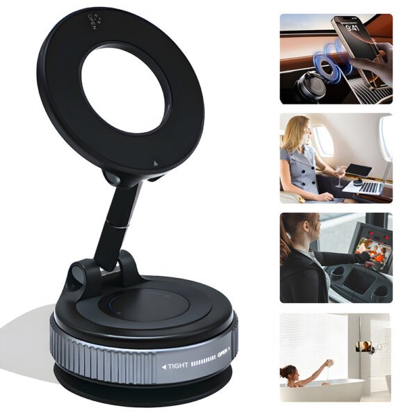 Soporte Magnético Universal 360° – Succión al Vacío