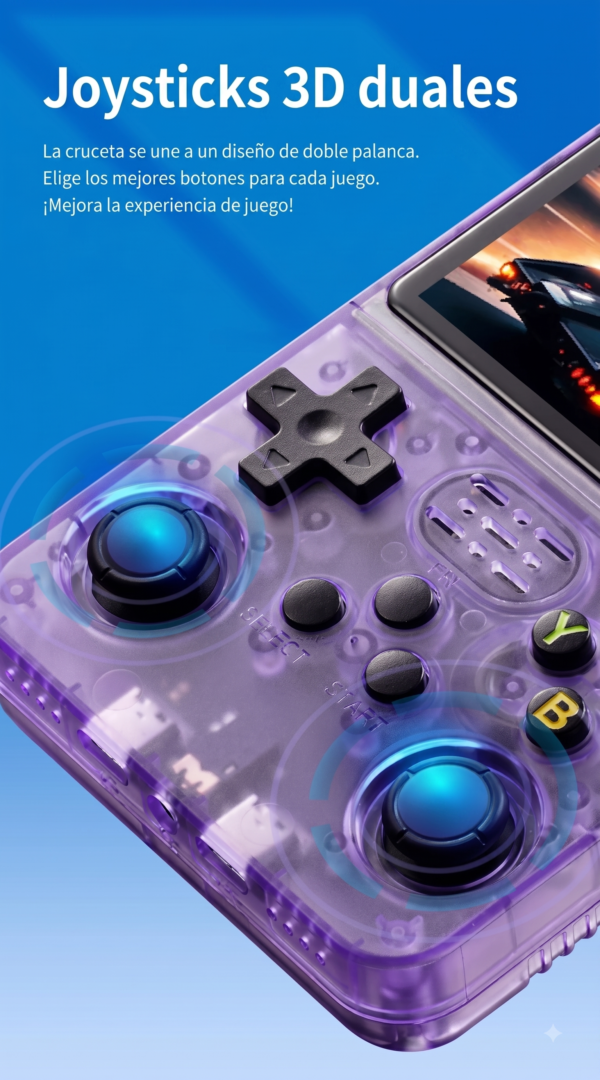 Consola Retro Portátil R36S Transparente - Pantalla HD 3.5" - Más de 15.000 Juegos
