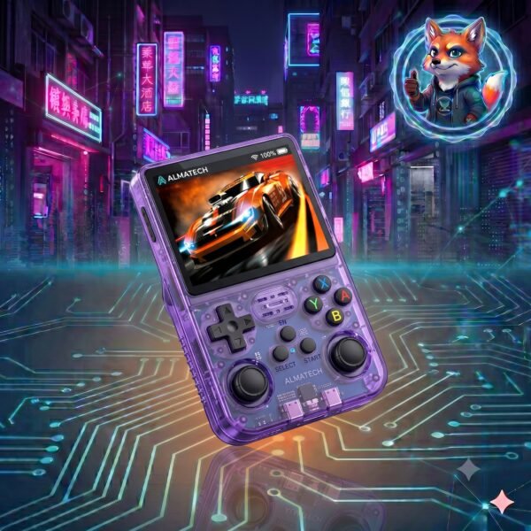 Consola Retro Portátil R36S Transparente - Pantalla HD 3.5" - Más de 15.000 Juegos