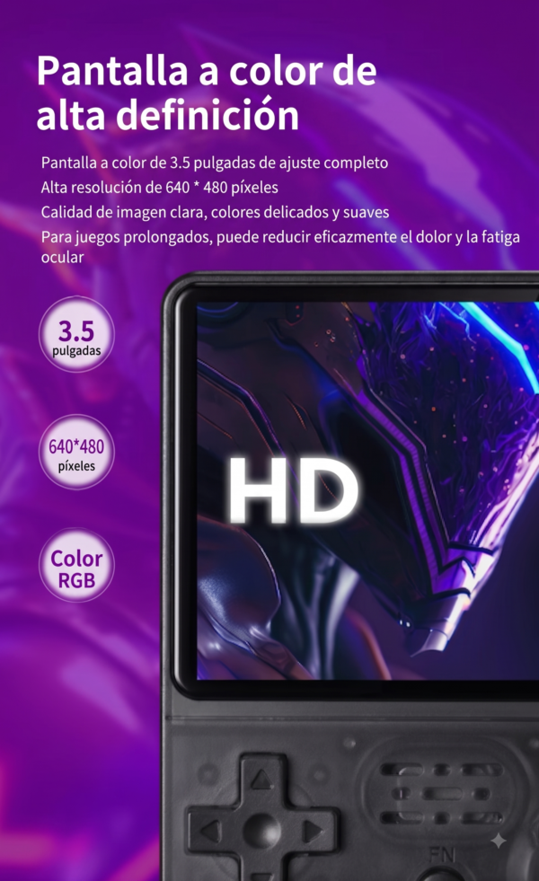 Consola Retro Portátil R36S Transparente - Pantalla HD 3.5" - Más de 15.000 Juegos