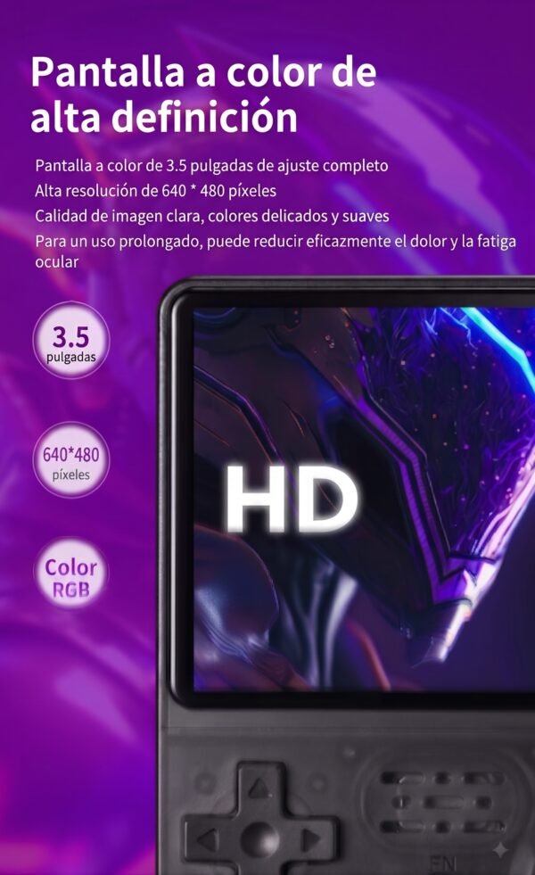 Consola Retro Portátil R36S Transparente - Pantalla HD 3.5" - Más de 15.000 Juegos